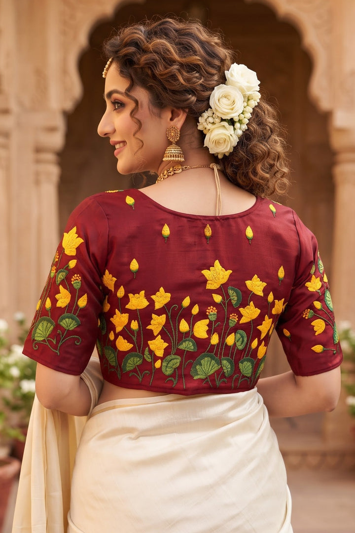 Lotus Majesty Vichitra Silk Blouse