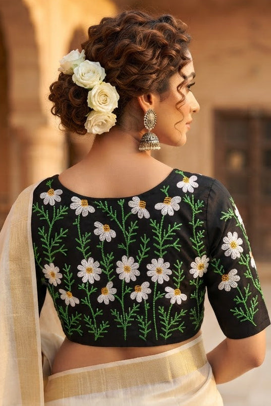 Daisy Enchant Vichitra Silk Blouse