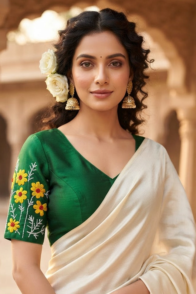 Daisy Enchant Vichitra Silk Blouse