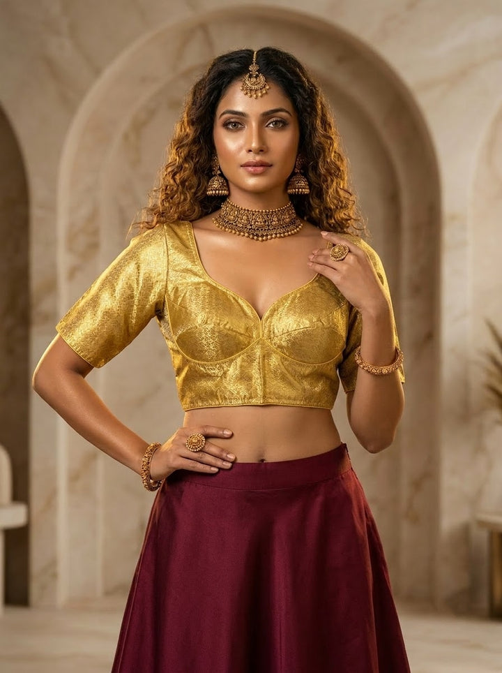Golden Shine Brocade Blouse