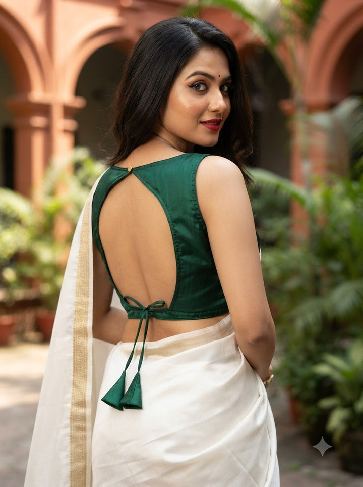 Peony Charm Designer Fancy Silk  Blouse