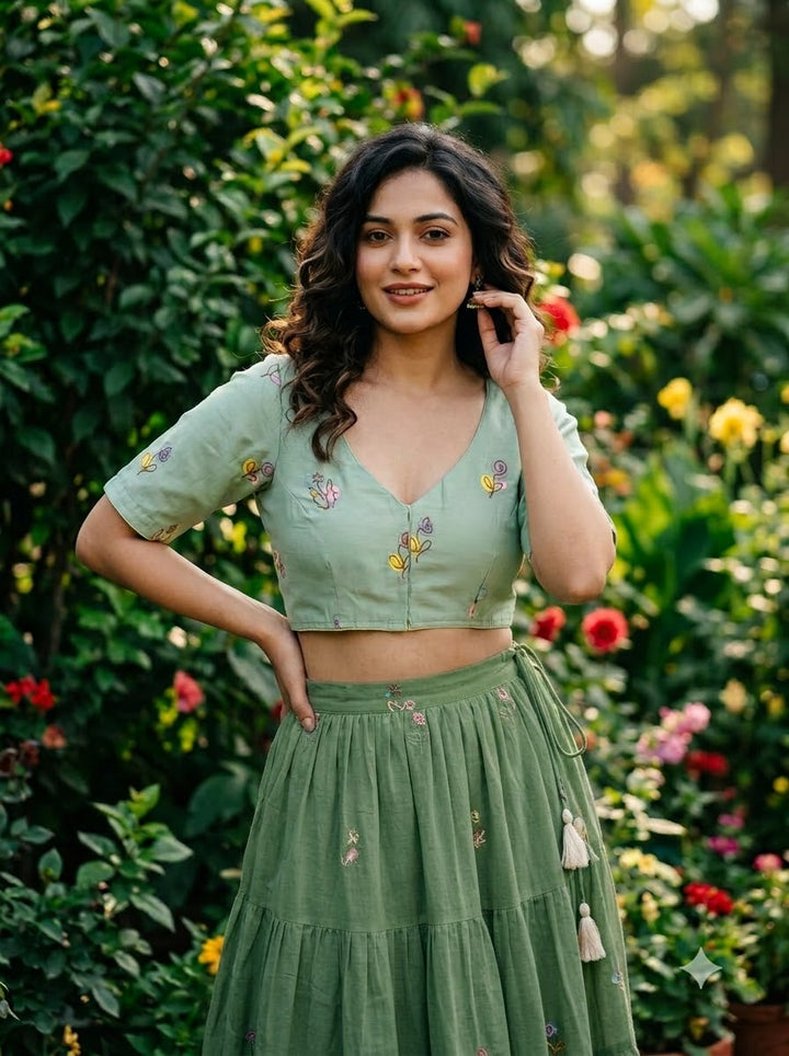 Behind Every Smile Chanderi Silk Embroidered Blouse