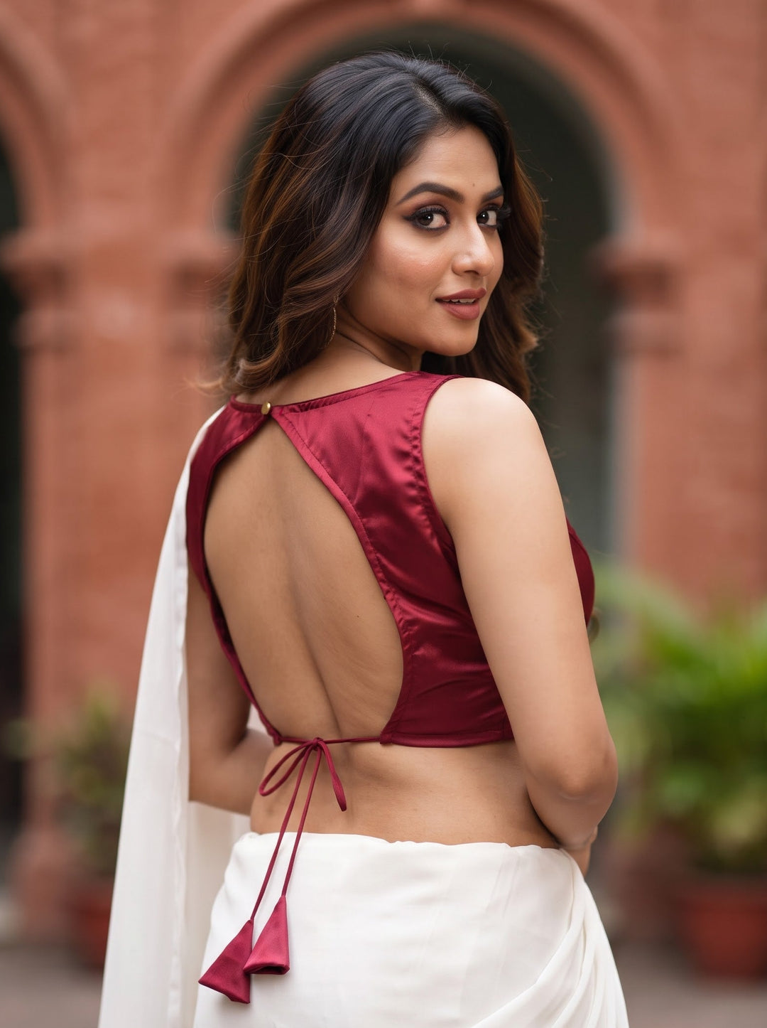 Peony Charm Designer Fancy Silk  Blouse