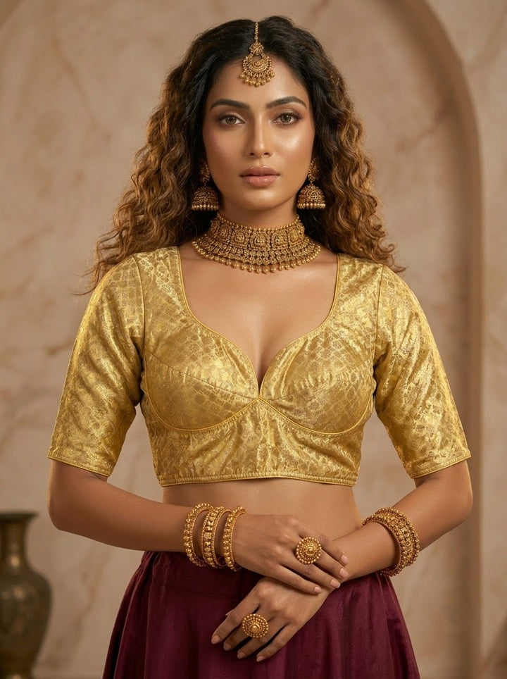 Golden Shine Brocade Blouse