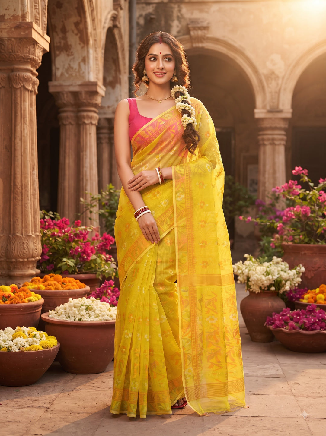Chandralok Dhakai Jamdani Saree