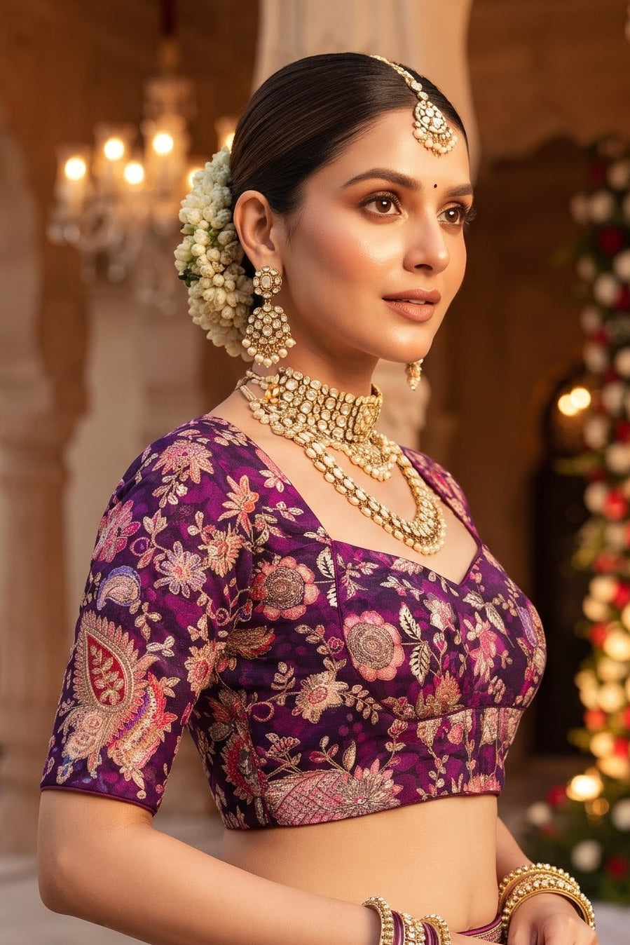 Own The Crown – Designer Zari & Sequins Crepe Blouse