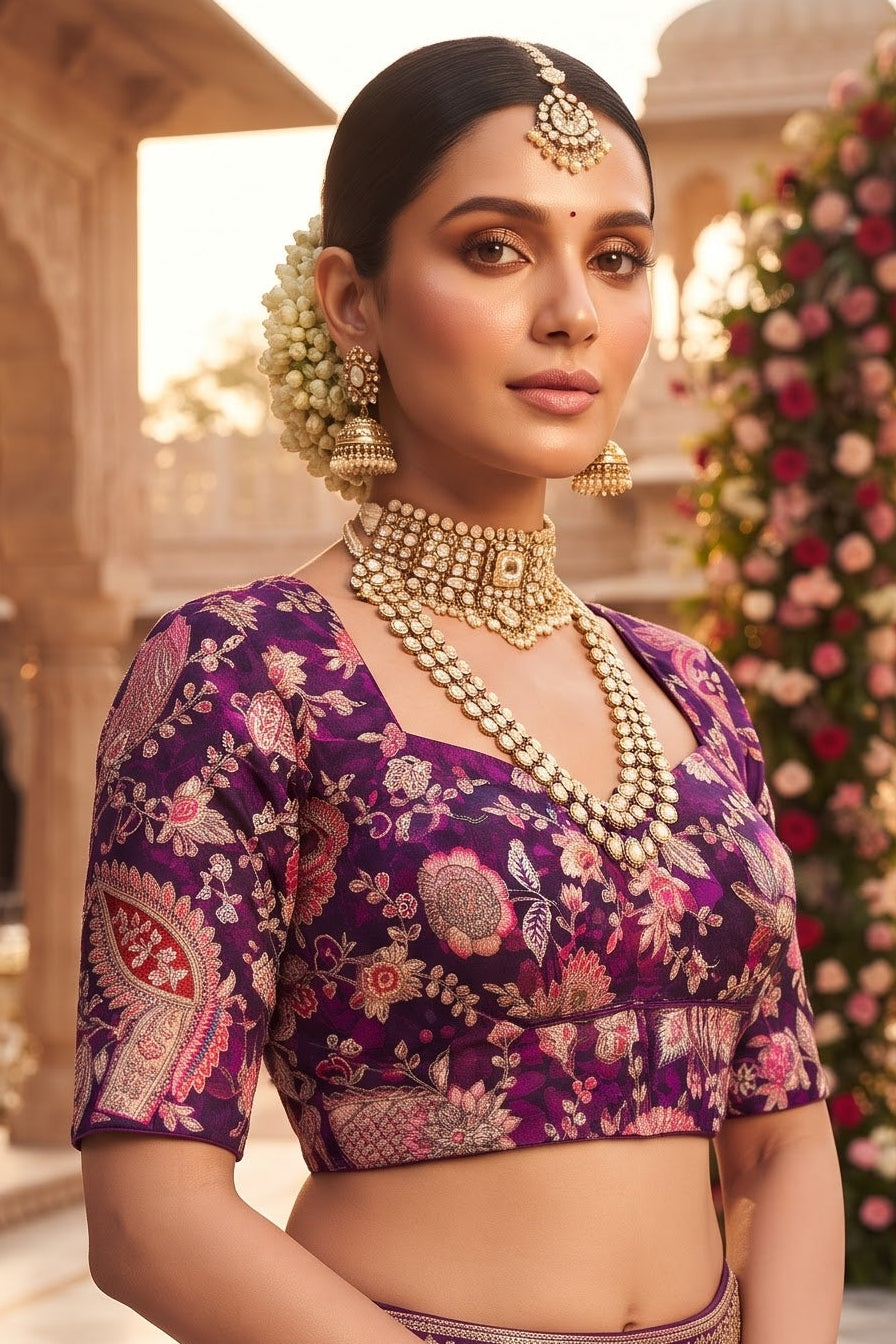 Own The Crown – Designer Zari & Sequins Crepe Blouse