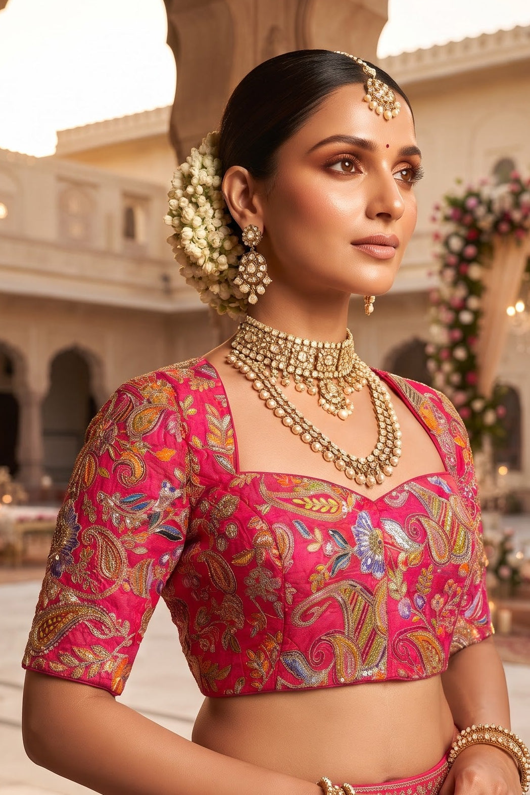 Own The Crown – Designer Zari & Sequins Crepe Blouse