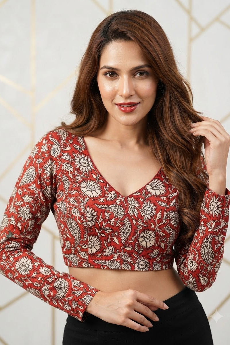 Wrapped In Dreams Ajrakh Cotton Blouse