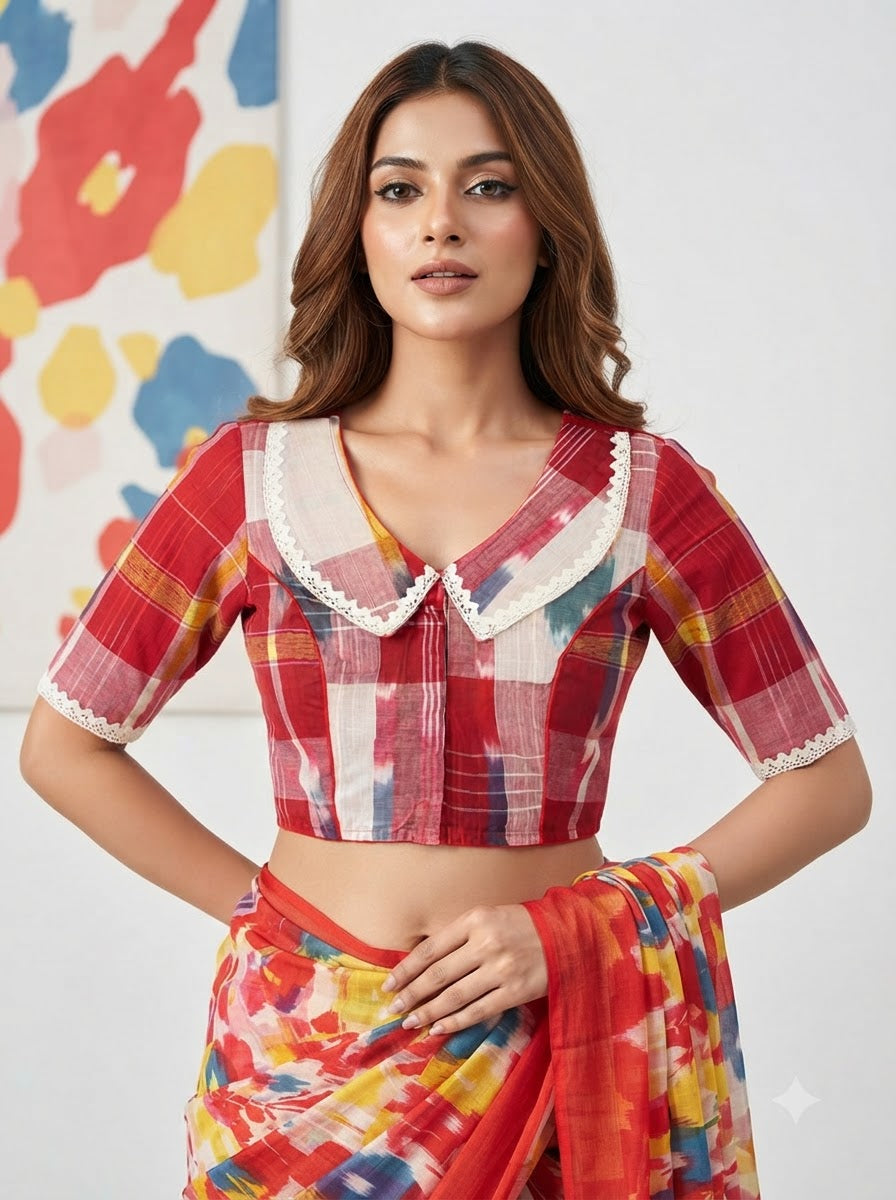Lalima Lace Blouse With Baby Collar