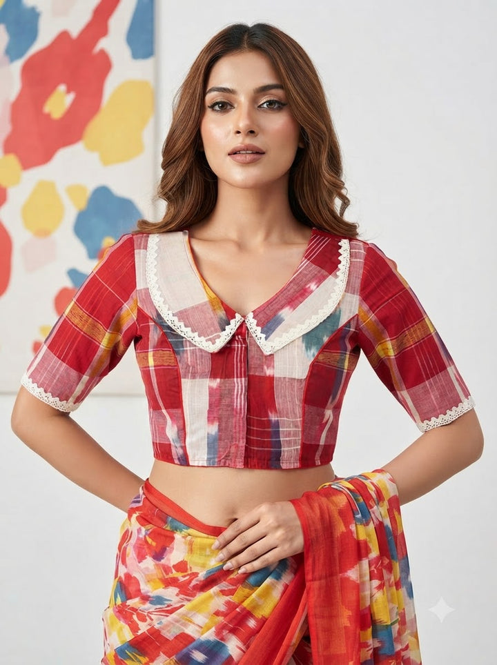 Lalima Lace Blouse With Baby Collar