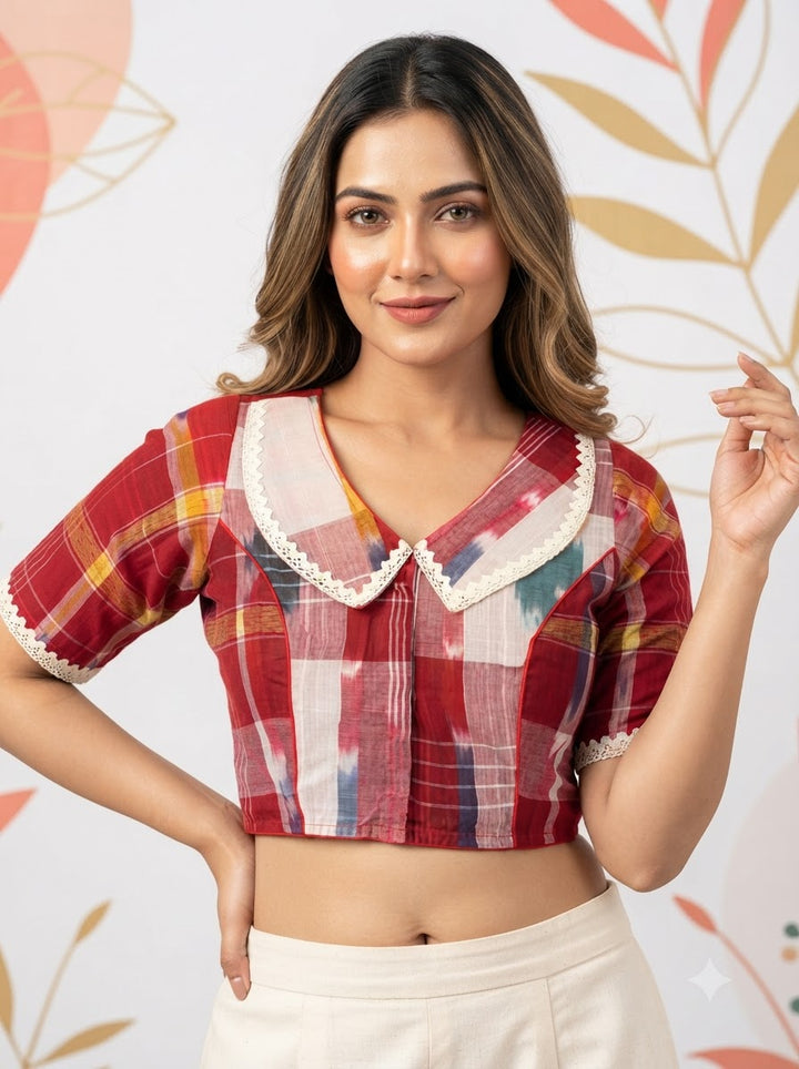 Lalima Lace Blouse With Baby Collar