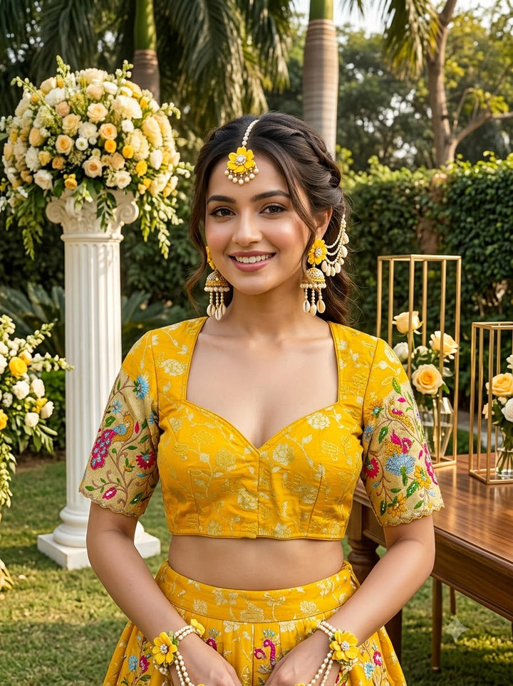 Language of Flowers – Designer Tissue Jacquard Blouse