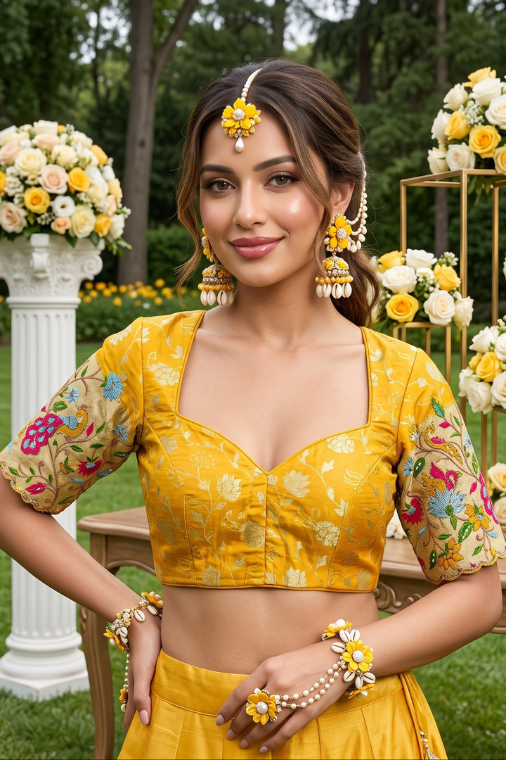Language of Flowers – Designer Tissue Jacquard Blouse