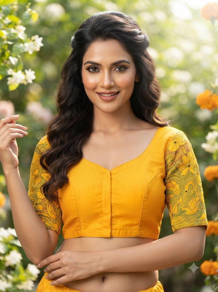 Flower Universe – Designer Floral Embroidered Blouse