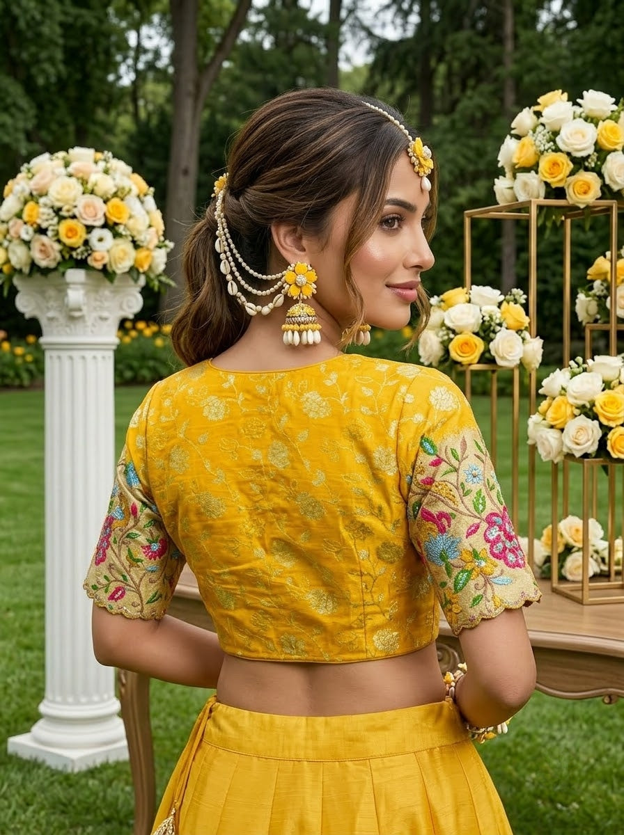 Language of Flowers – Designer Tissue Jacquard Blouse