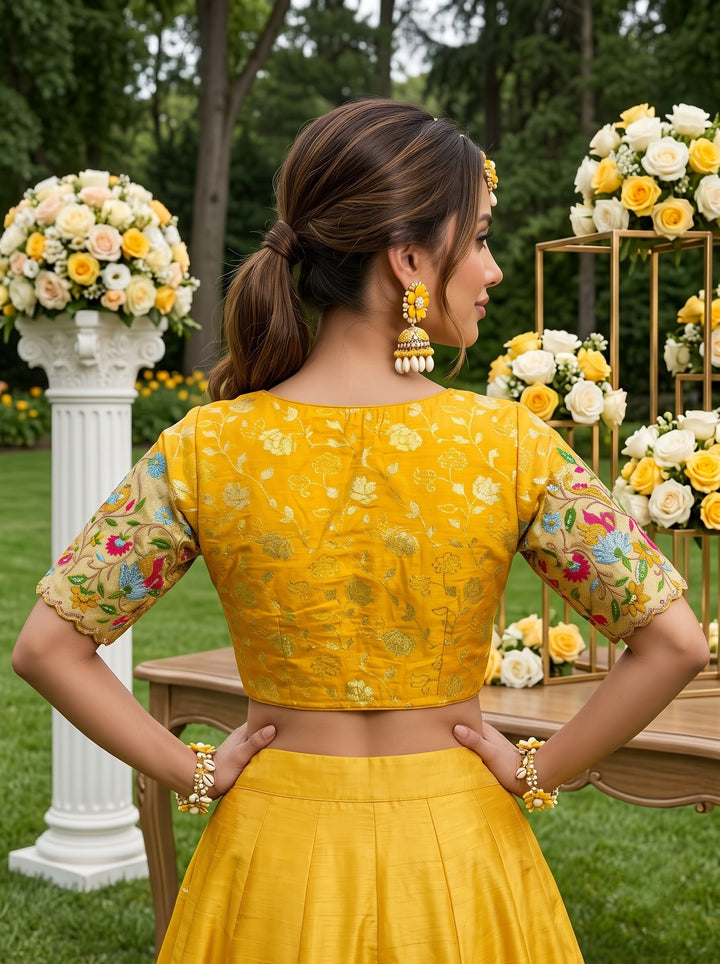 Language of Flowers – Designer Tissue Jacquard Blouse