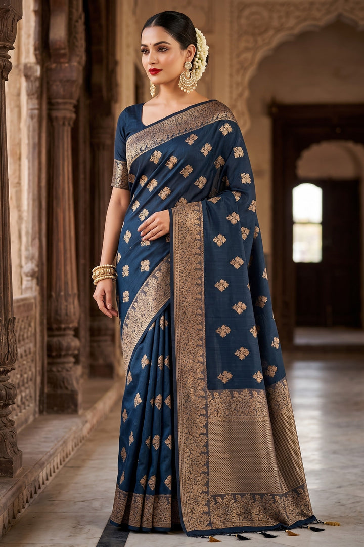 Full Of Stories - Banarasi Semi Katan Silk Saree