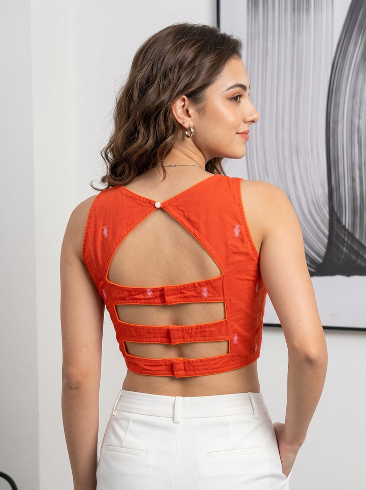 Woven to Impress – Cotton Jamdani Woven Designer Blouse