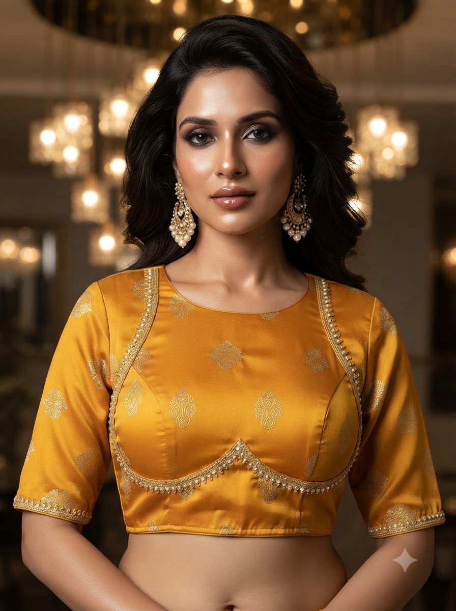 Sunehri Adaa Mashru Banarasi Silk Blouse