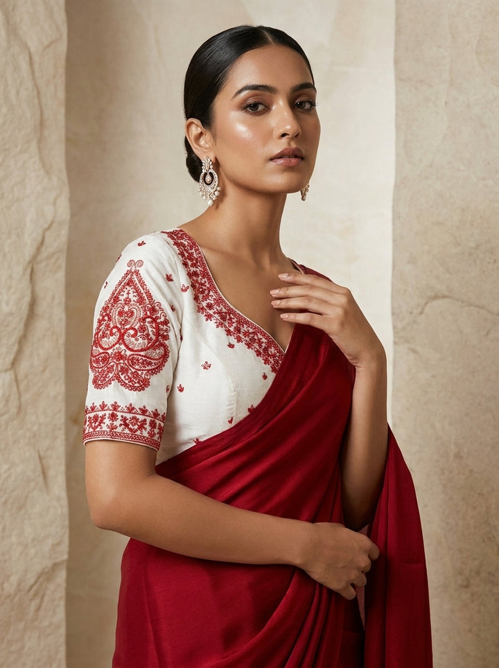 Portrait of Royalty Vichitra Silk Blouse