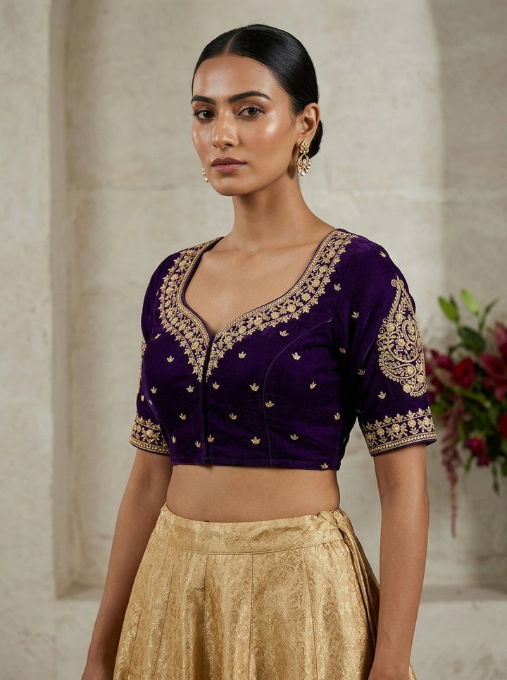 Portrait of Royalty Vichitra Silk Blouse