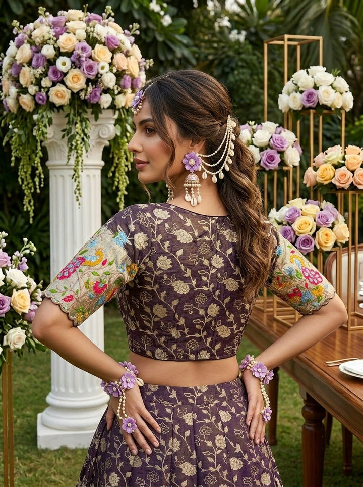 Language of Flowers – Designer Tissue Jacquard Blouse