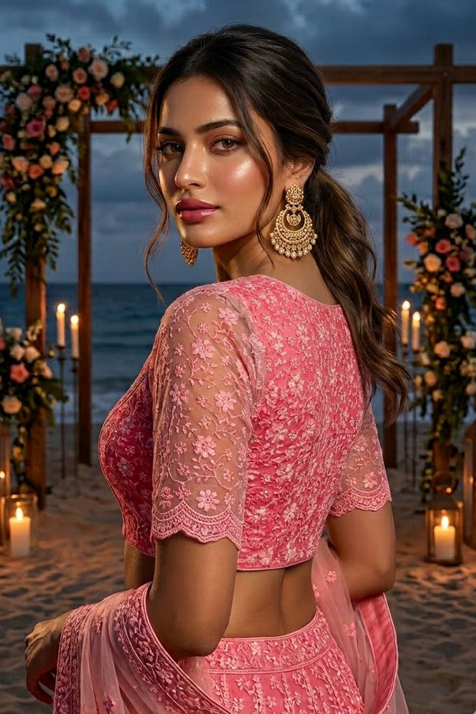 Magnificent Bloom Heritage Net Chikankari Blouse