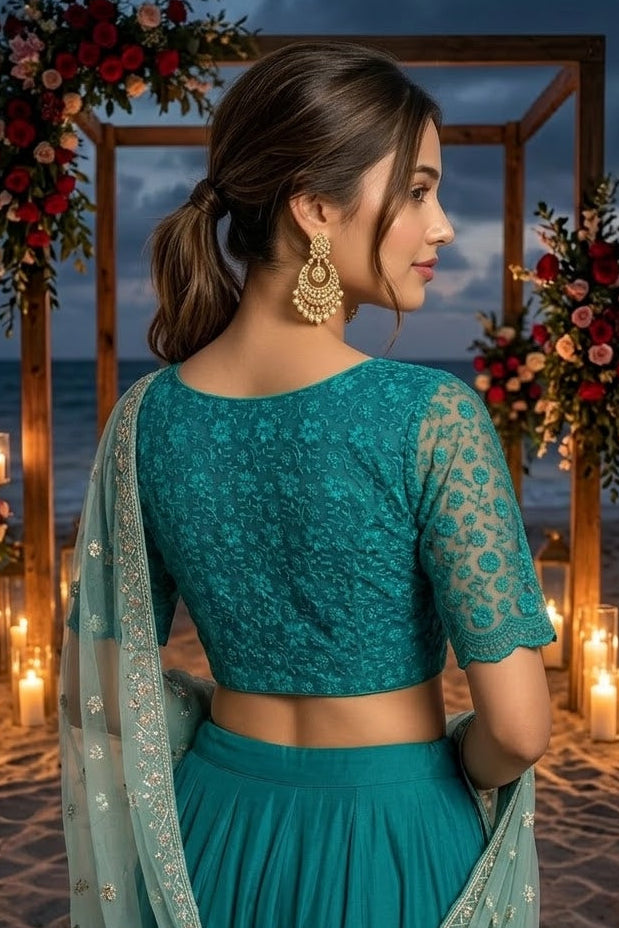 Magnificent Bloom Heritage Net Chikankari Blouse