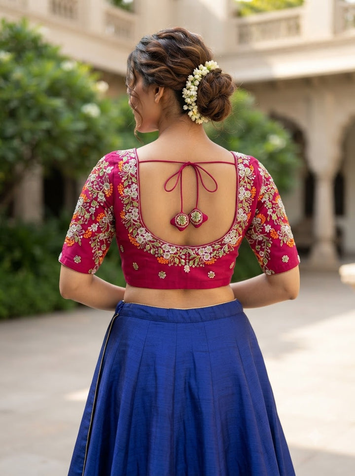 Swarna Saaz Designer Embroidery Vichitra Silk  Blouse