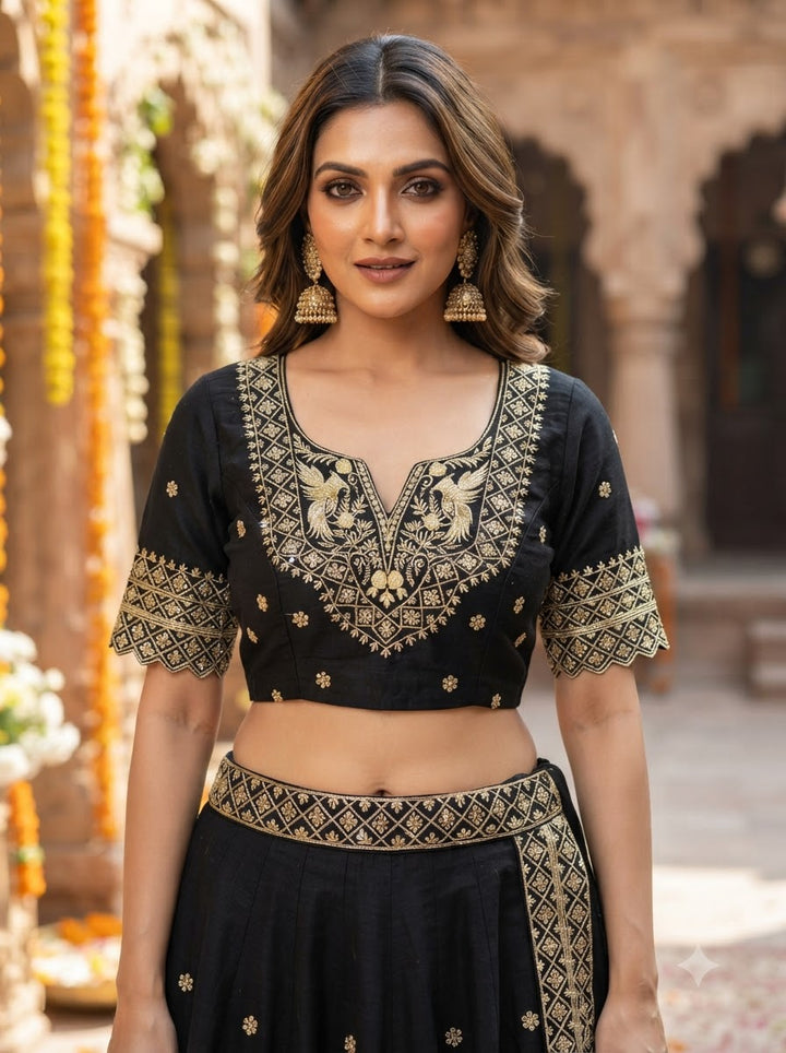 Each Stitch Designer Vichitra Silk Blouse