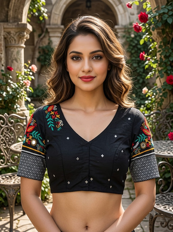 Aarohi Floral Glam Cotton  Blouse