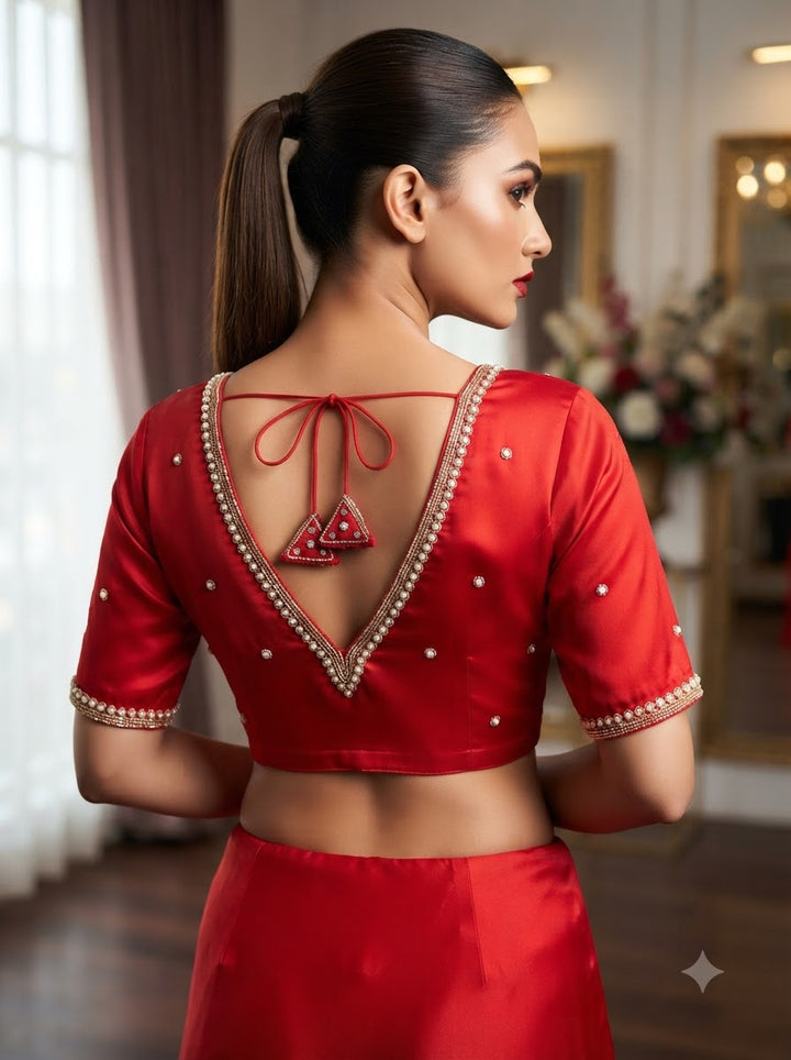 Heart Stealer Designer Blouse With Pearl beads
