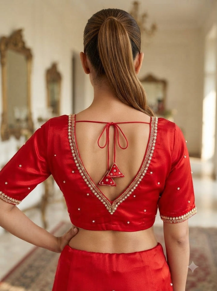 Heart Stealer Designer Blouse With Pearl beads