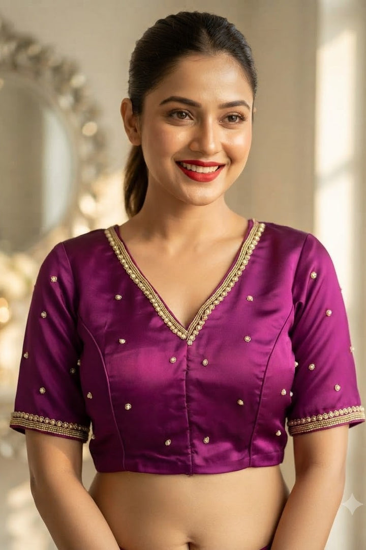 Heart Stealer Designer Blouse With Pearl beads