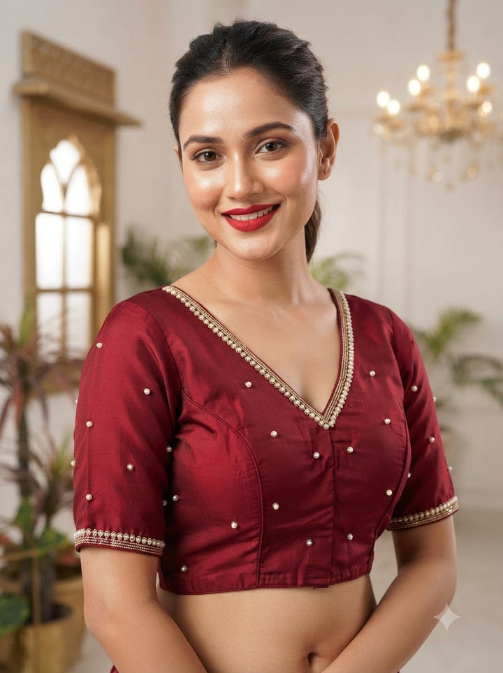 Heart Stealer Designer Blouse With Pearl beads