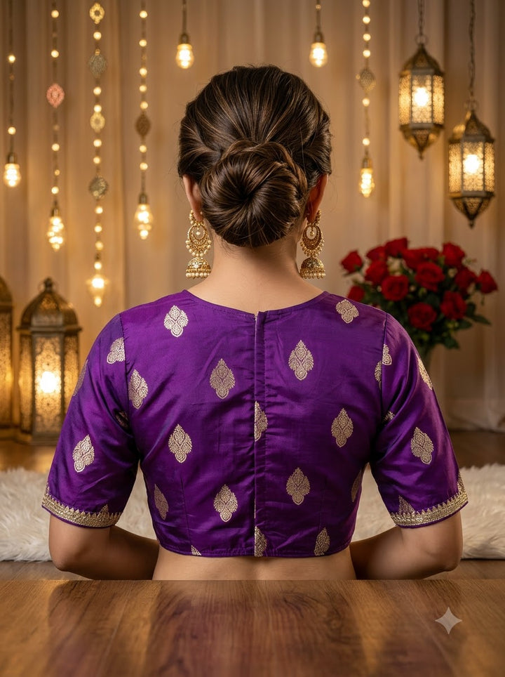Sunehri Adaa Mashru Banarasi Silk Blouse