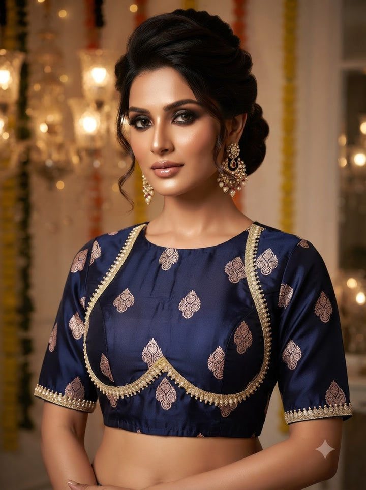 Sunehri Adaa Mashru Banarasi Silk Blouse