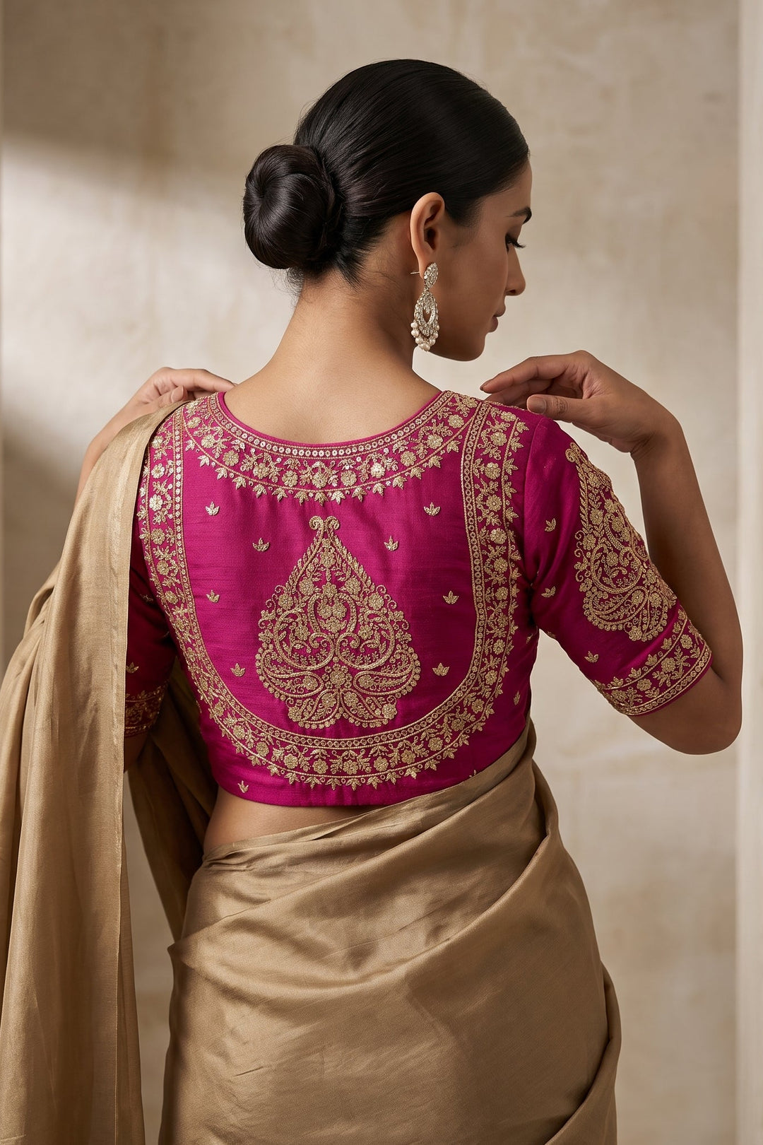 Portrait of Royalty Vichitra Silk Blouse