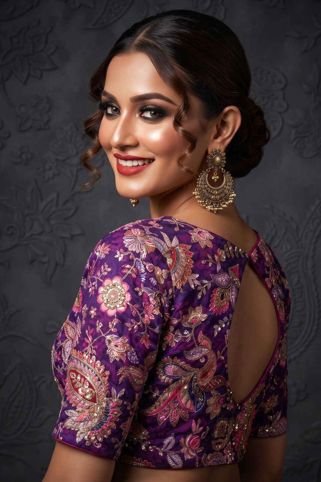 Own The Crown – Designer Zari & Sequins Crepe Blouse