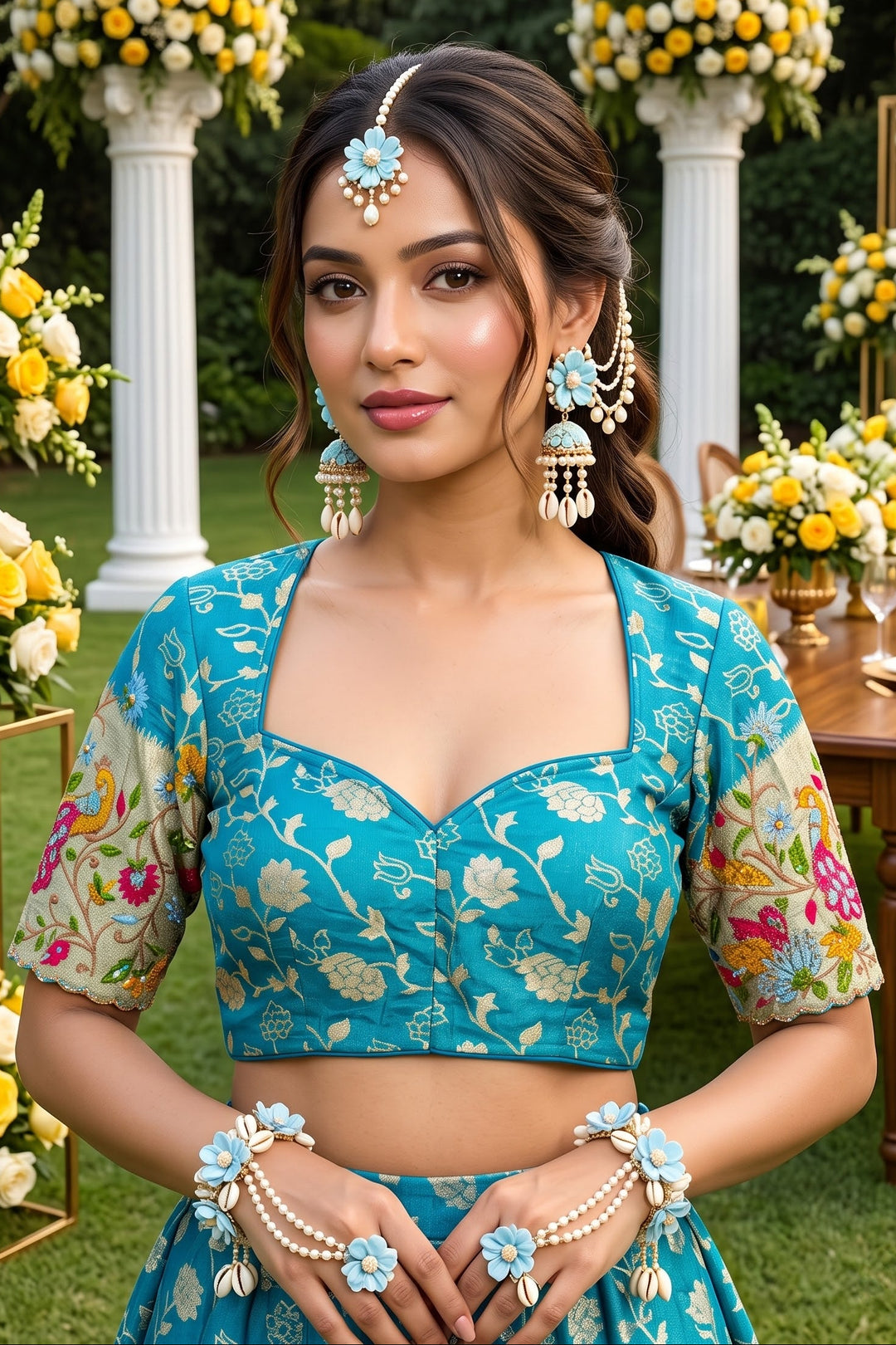 Language of Flowers – Designer Tissue Jacquard Blouse