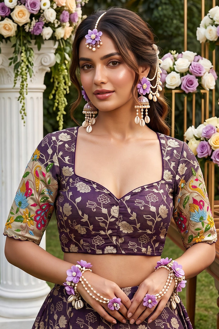 Language of Flowers – Designer Tissue Jacquard Blouse