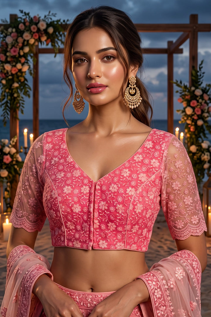 Magnificent Bloom Heritage Net Chikankari Blouse