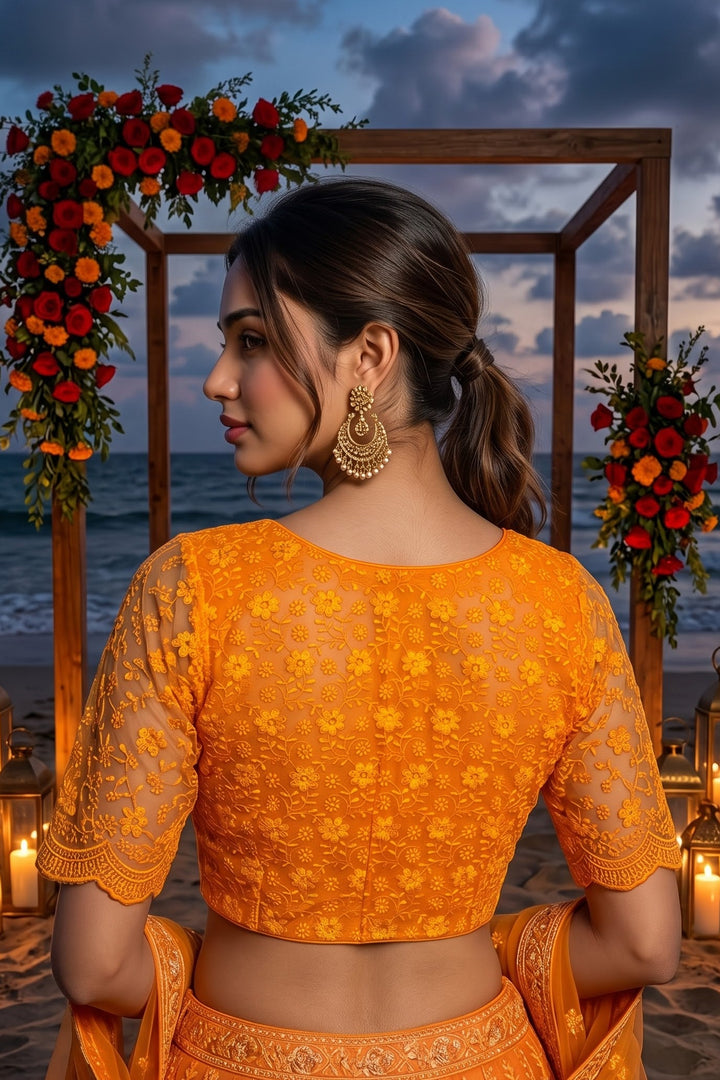 Magnificent Bloom Heritage Net Chikankari Blouse