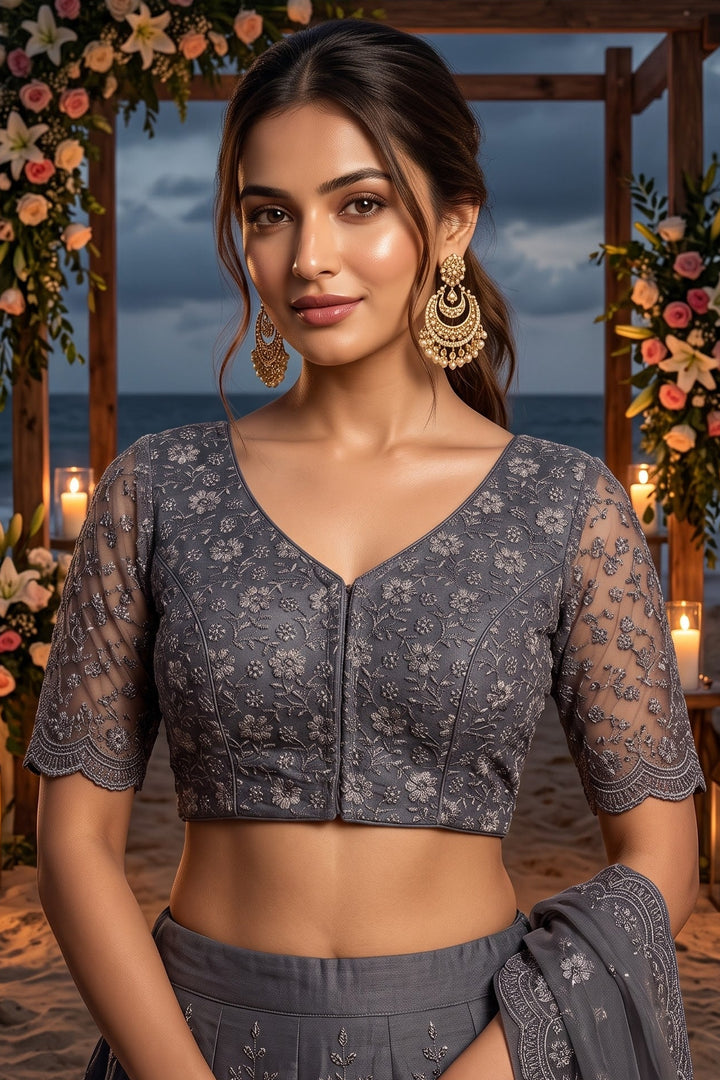 Magnificent Bloom Heritage Net Chikankari Blouse