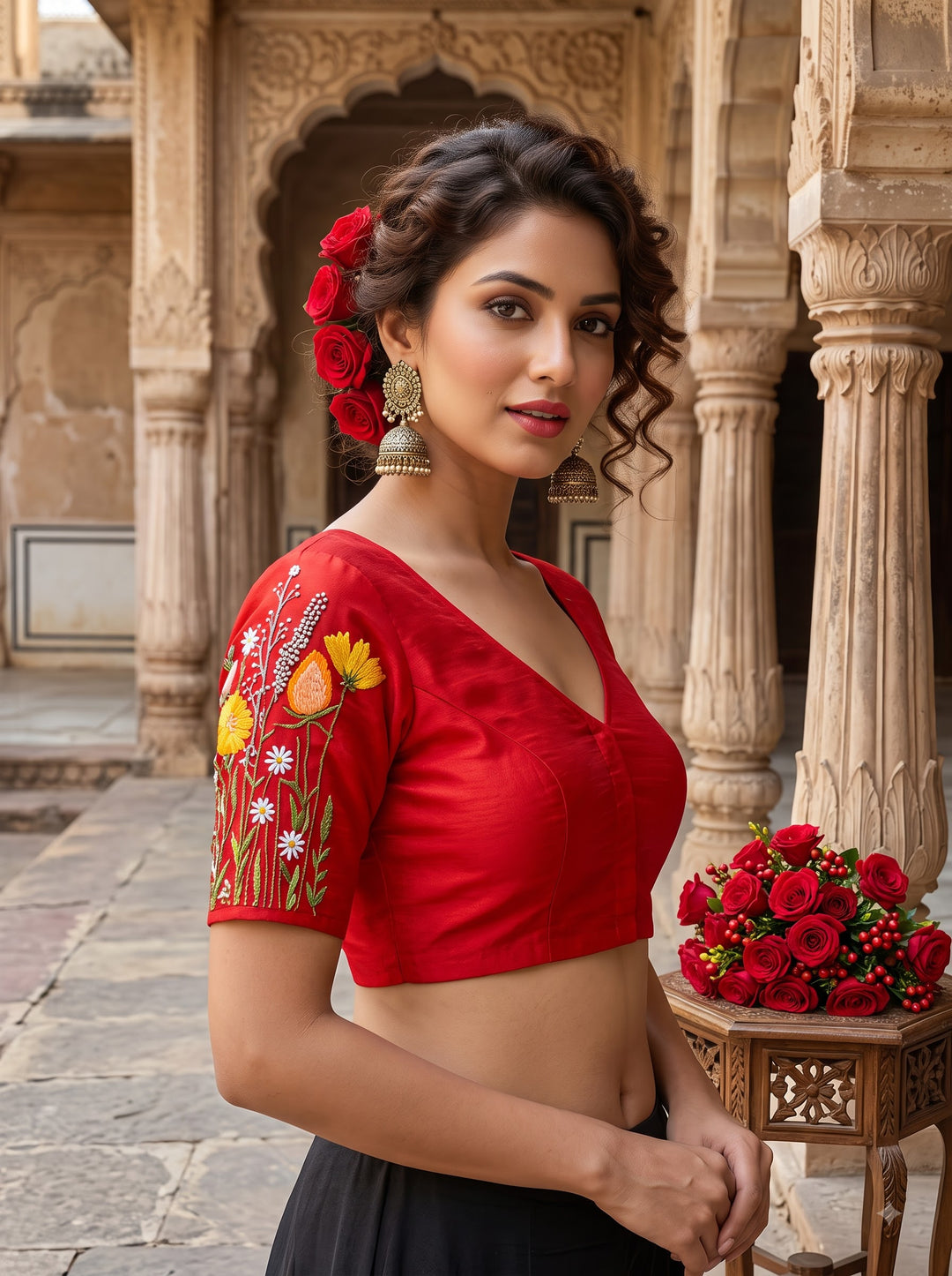 Gilded Garden Vichitra Silk Blouse