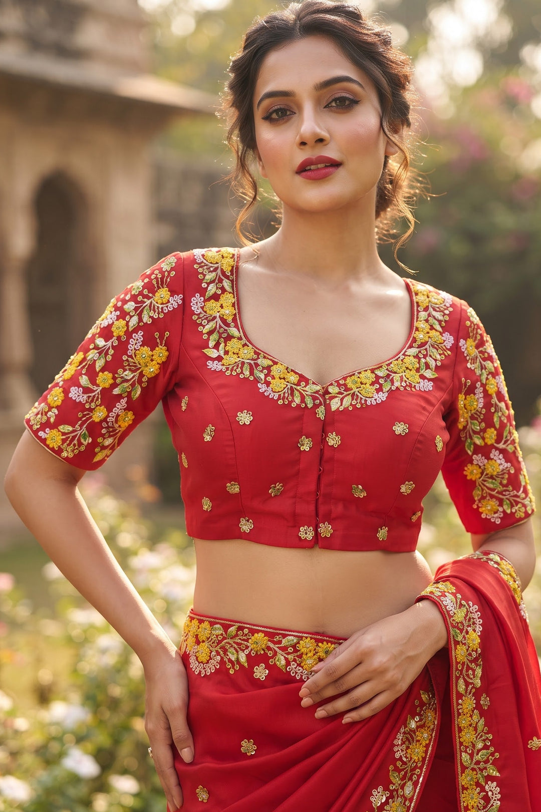 Swarna Saaz Designer Embroidery Vichitra Silk  Blouse