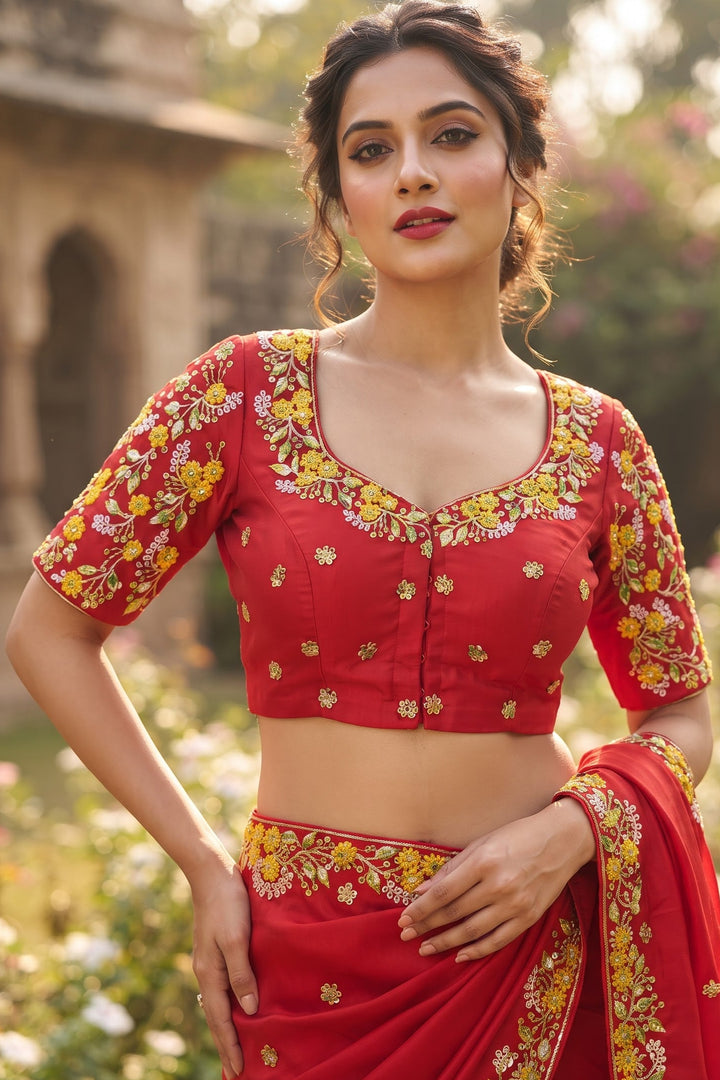 Swarna Saaz Designer Embroidery Vichitra Silk  Blouse
