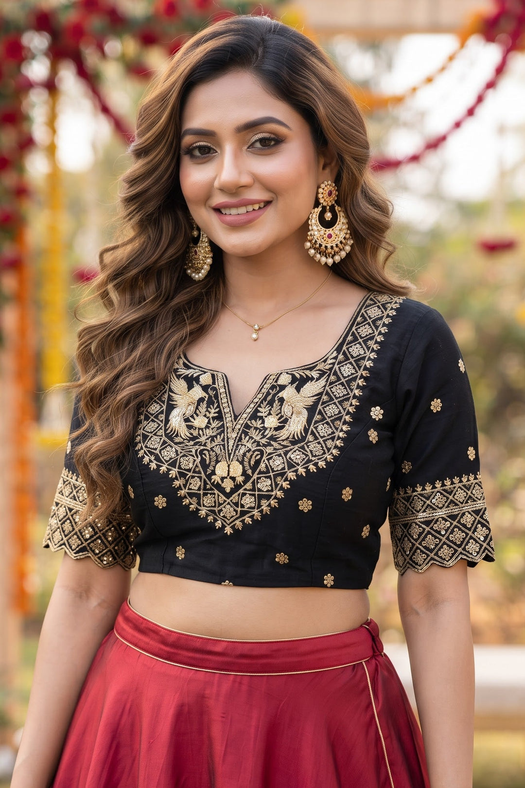Each Stitch Designer Vichitra Silk Blouse