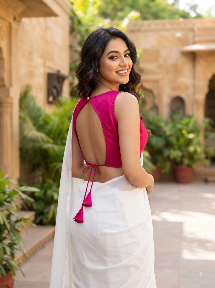 Peony Charm Designer Fancy Silk  Blouse